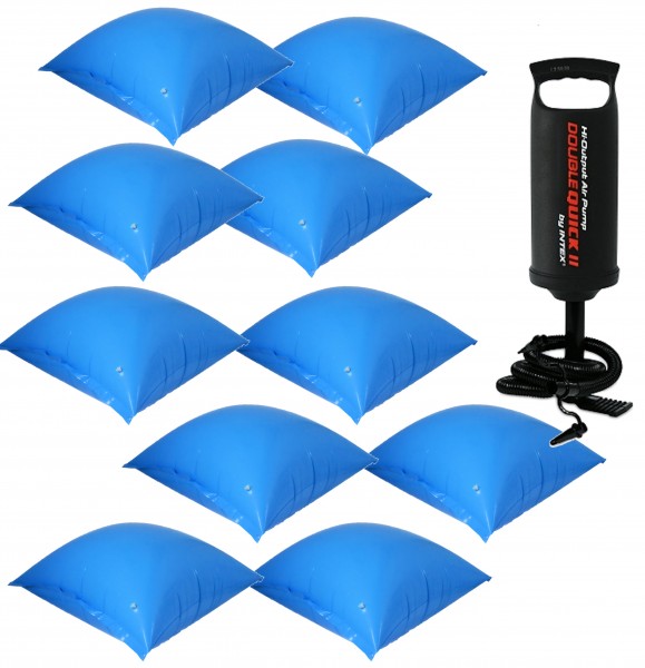 10 x Poolkissen 1,15 x 1,13m + Handpumpe