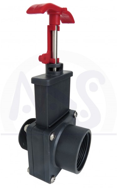 PVC Absperrschieber 1 1/2 innen / außengewinde