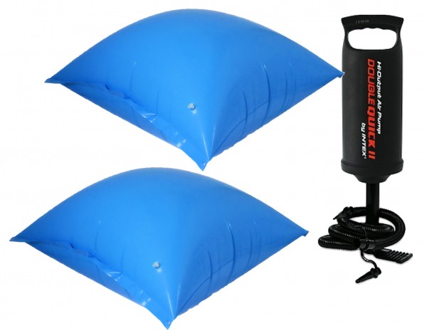 2 x Poolkissen 1,15 x 1,13m + Handpumpe