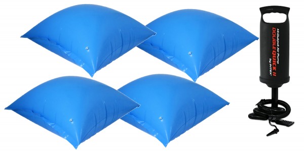 4 x Poolkissen 1,15 x 1,13m + Handpumpe
