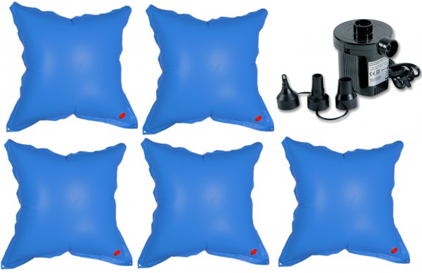 5 x Poolkissen 1,15 x 1,13m + elektrische Luftpumpe