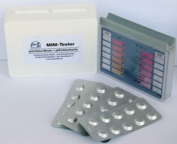 Pooltester Mini 2- Kammer für Chlor und pH