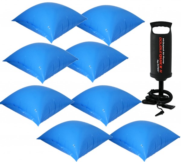8 x Poolkissen 1,15 x 1,13m + Handpumpe