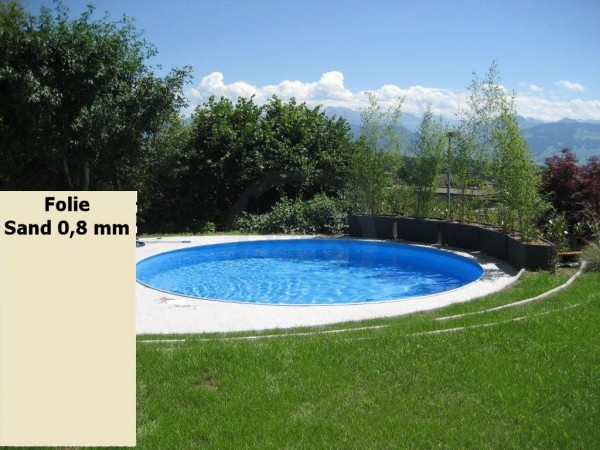 Rundbecken Ibiza 5,00 m 1,50 h mit Innenhülle Sand 0.8 mm