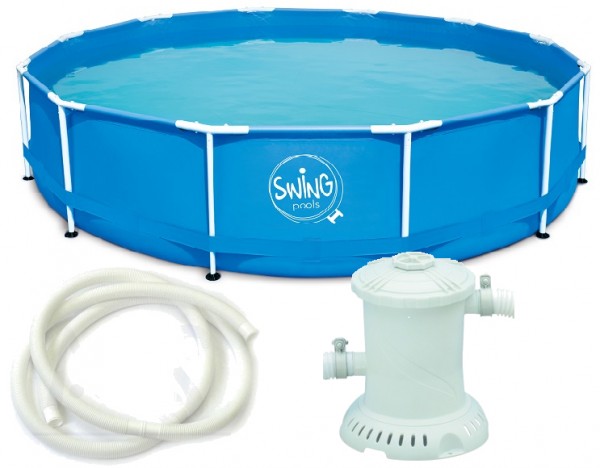 Swing Frame Metal Pool 305 X 76 cm mit Kartuschenfilter