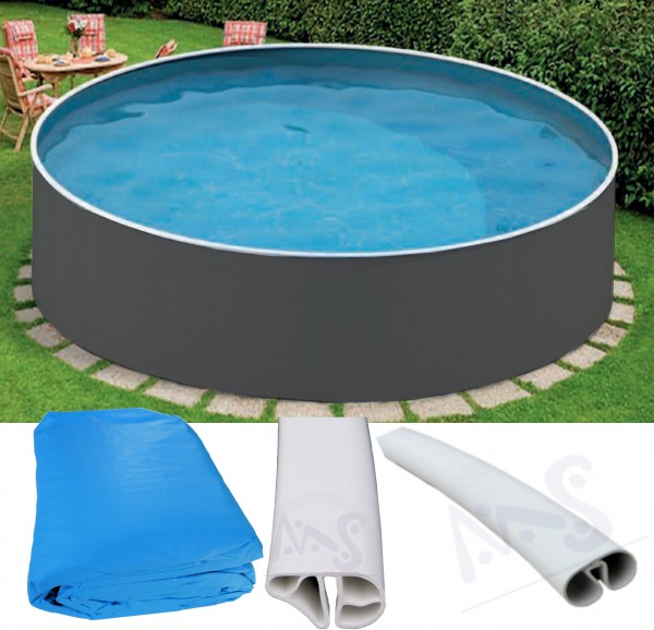 Schwimmbecken graphit 3,60m x 1,20m