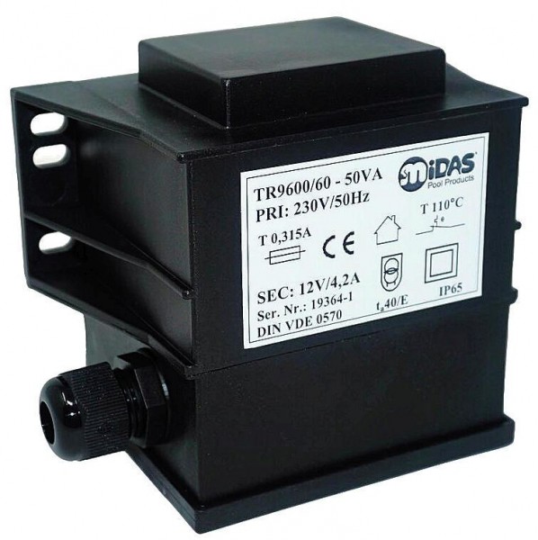 Sicherheits-Trafo schwarz 50 W