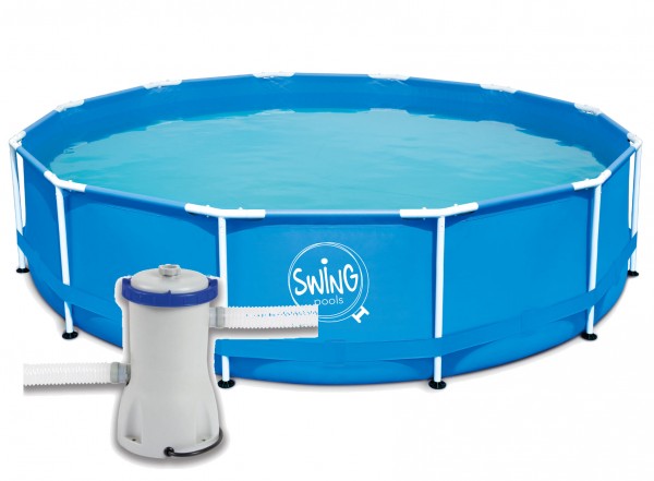 Swing Frame Metal Pool 366 X 84 cm mit Kartuschenfilter